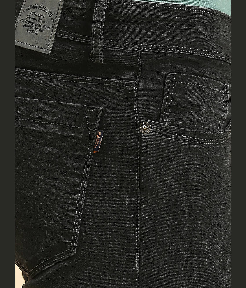 HJ HASASI Slim Fit Washed Men's Jeans - Black ( Pack of 1 ) view 2