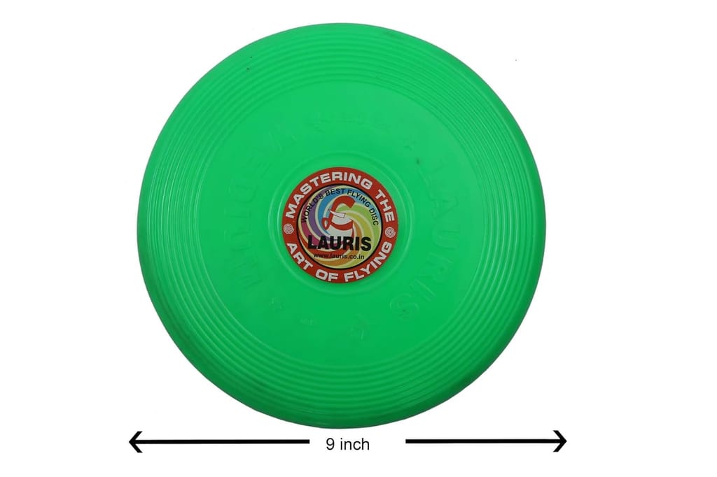 LAURIS Frisbee Flying Disc Toy for Kids/Dogs Unbreakable Soft Flexible Virgin Plastic | Colour green Diameter 23 Centimeters view 2