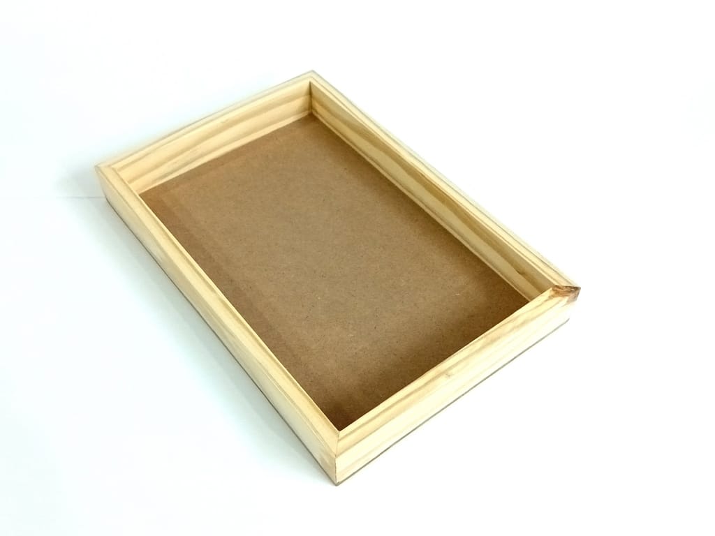 DEVESHA DIY Wooden Serving Tray - 12 × 8 Inch (Without Handle) | Wooden Tray for Art, Craft, Decoupage & Decoration view 2