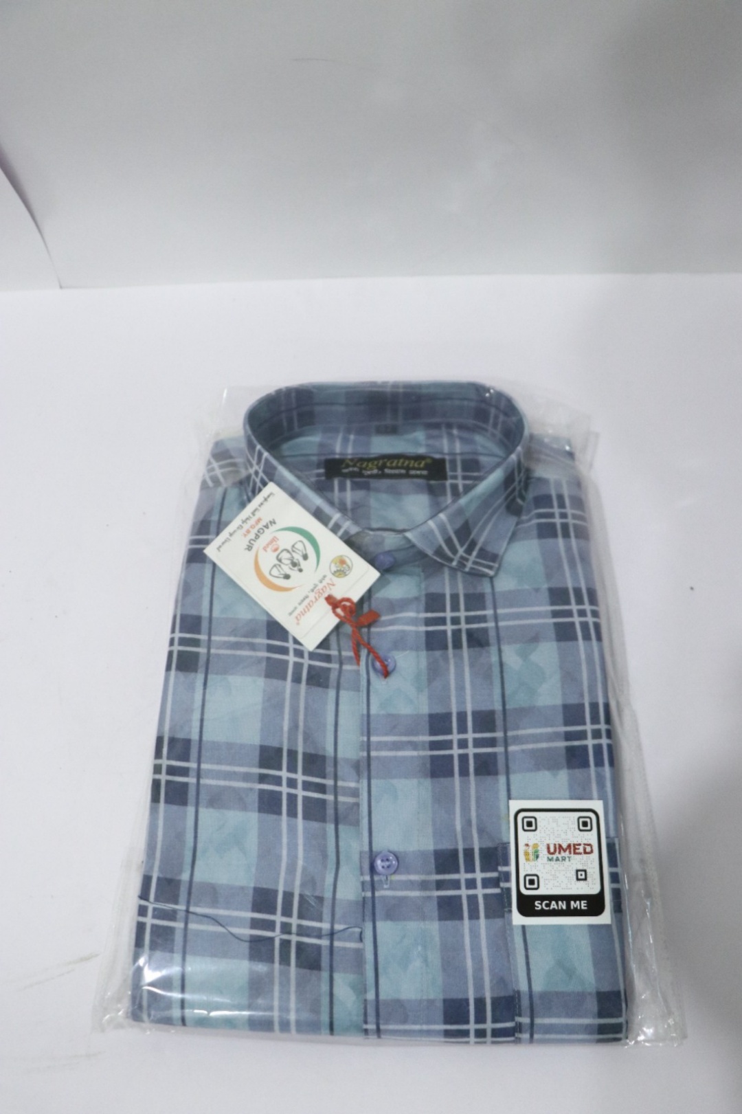 Blue Checks Cotton Shirt view 2