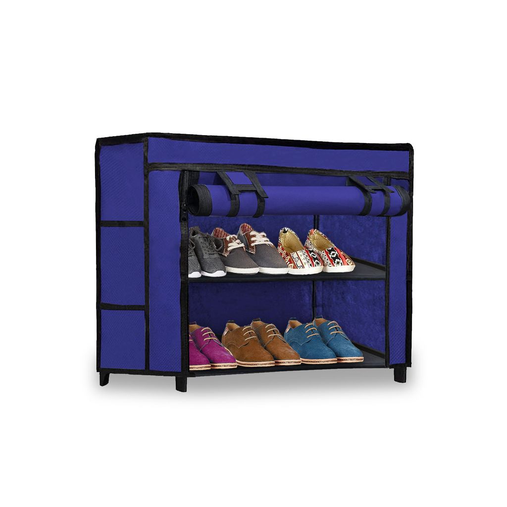 Dustproof Portable Fabric Shoe Rack Organizer | 2-Tier Shoe Storage view 2
