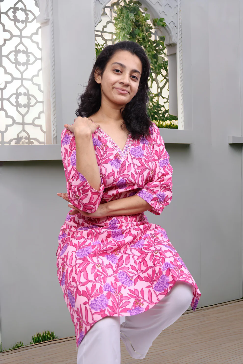 PickCell Printed Long Kurti Poly Cotton Fabric view 2