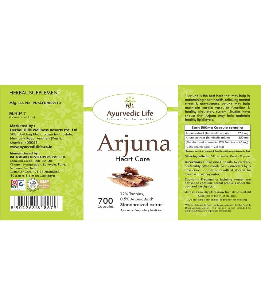 Ayurvedic Life Arjuna Capsule 700 No.S Pack of 1 view 2