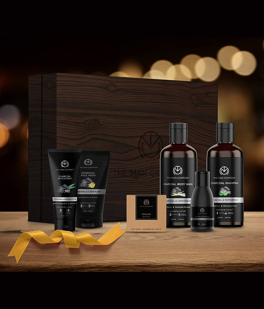The Man Company Charcoal Grooming Kit (Body Wash, Shampoo, Face Scrub, Face Wash, Cleansing Gel, Soap Bar) Set of 6 view 2