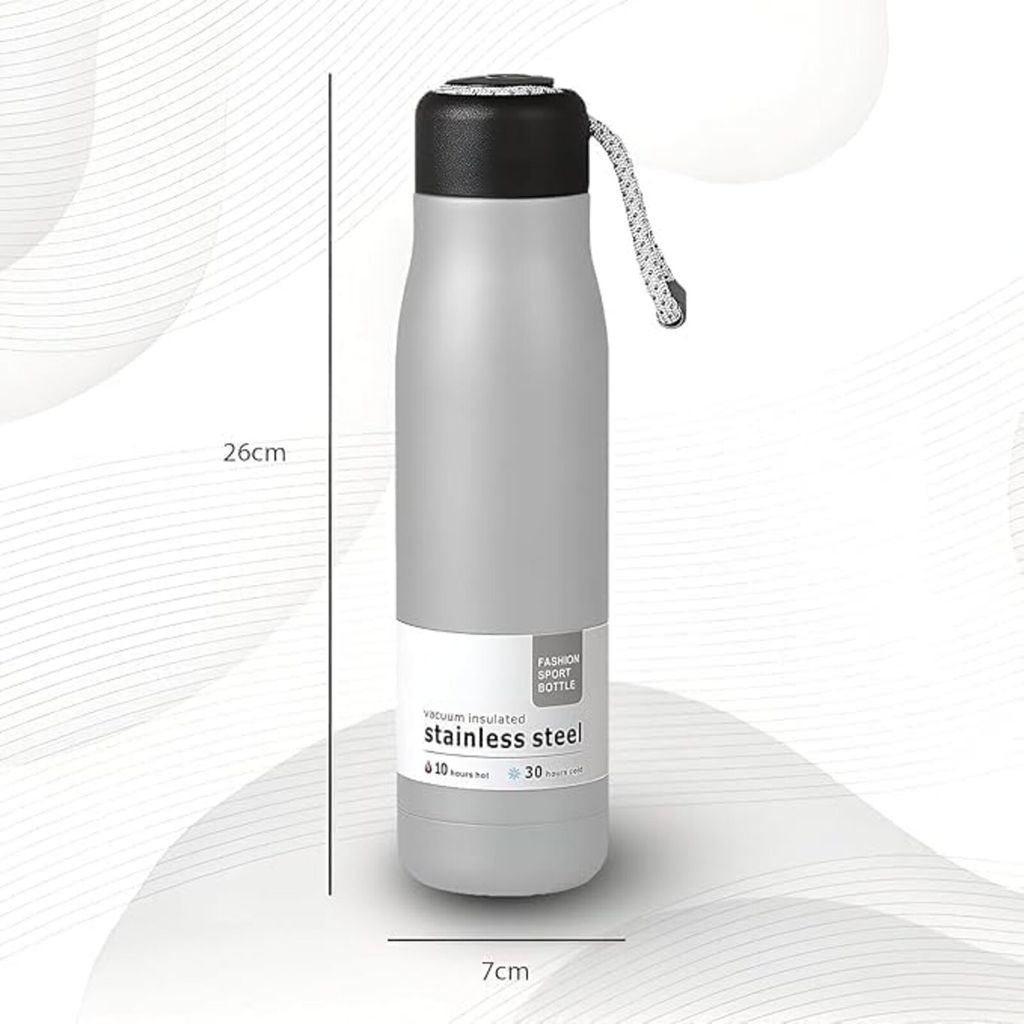 Stainless Steel Water Bottle, 500ml, Double Wall Vacuum Insulated, Hot & Cold Flask, Leakproof, BPA Free - Randomly Assorted view 2