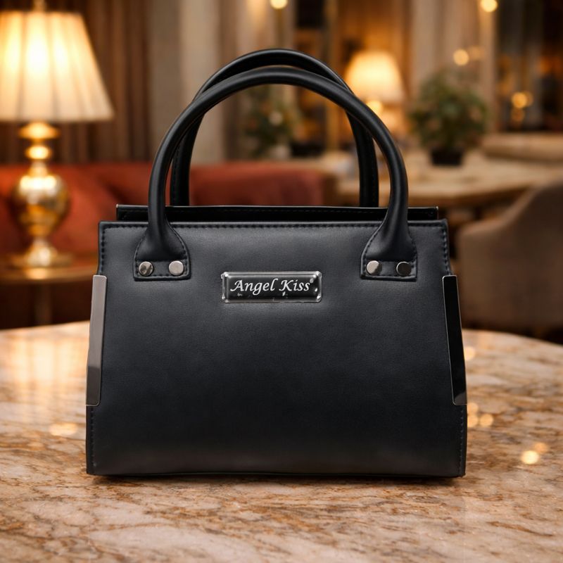 Ksampada Elegant Black Handheld Handbag for Women Premium Office & Party Bag|Pack of 2 view 2
