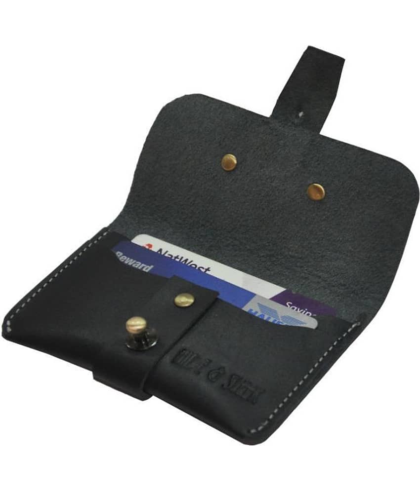 Hide&Sleek Black Genuine Leather Belt Loop Card ATM Holder view 2