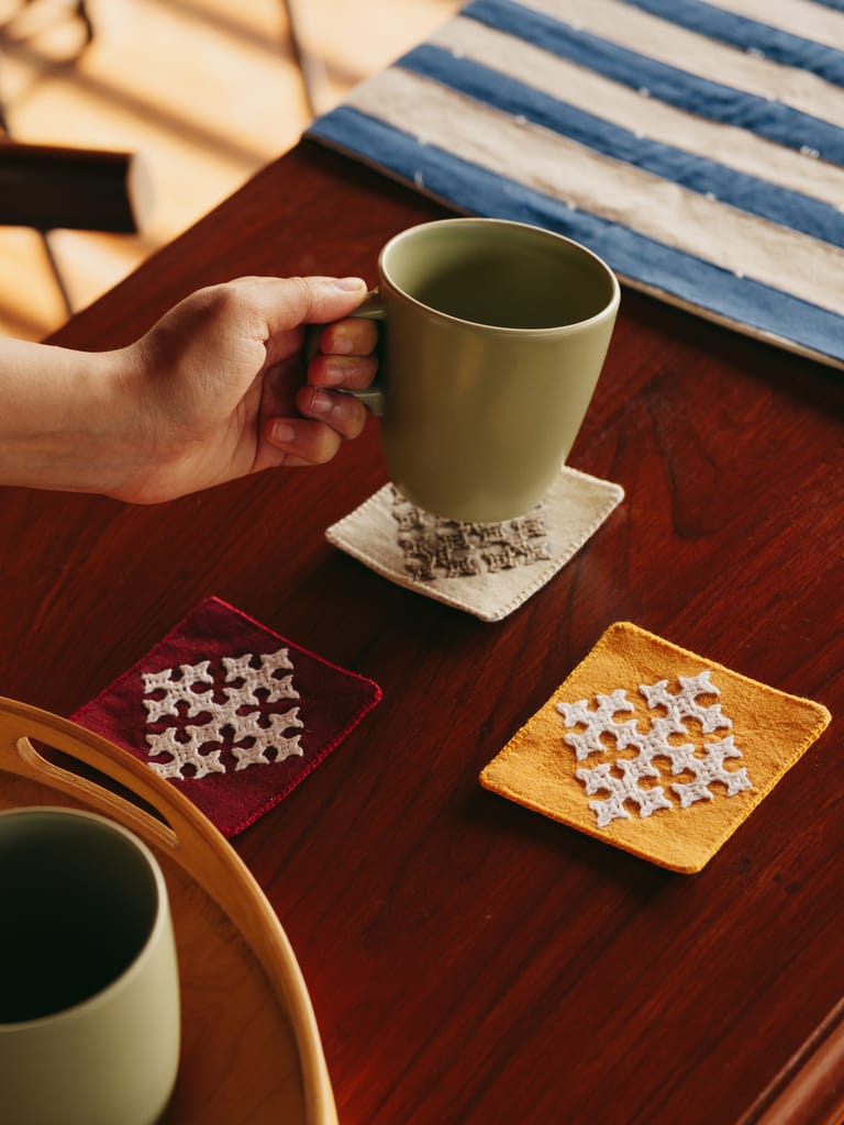 Hand-embroidered Tea Coasters (Pack of 4) view 2
