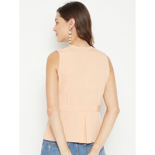 PURYS Women Orange Printed Regular Top view 2