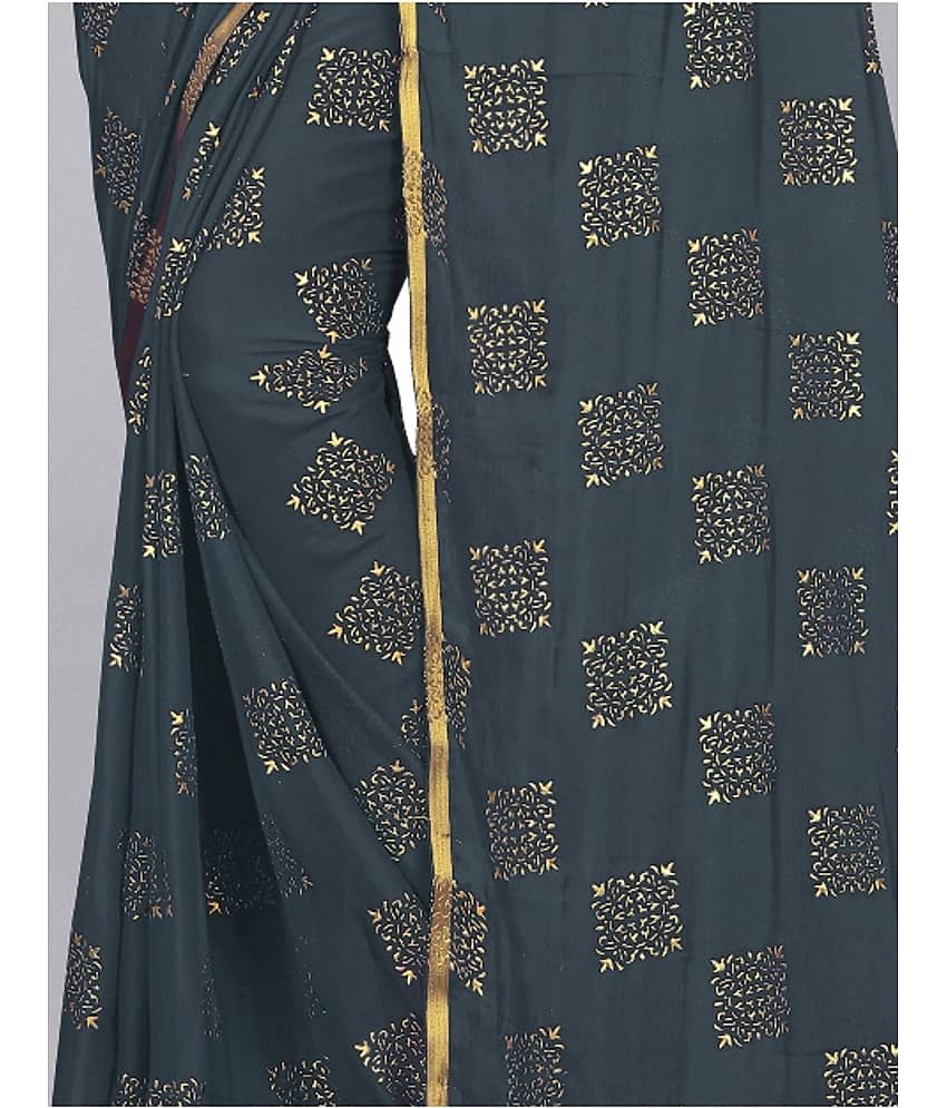 Rhey Chiffon Printed Saree With Unstitched Blouse Piece ( Grey ) view 2