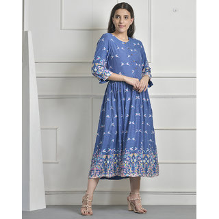 Prayas Women Blue printed Kurti