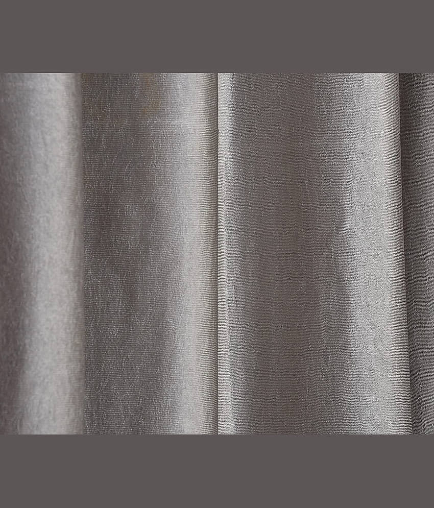 Kraftiq Homes Solid Semi-Transparent Eyelet Curtain 5 ft ( Pack of 1 ) - Grey view 2
