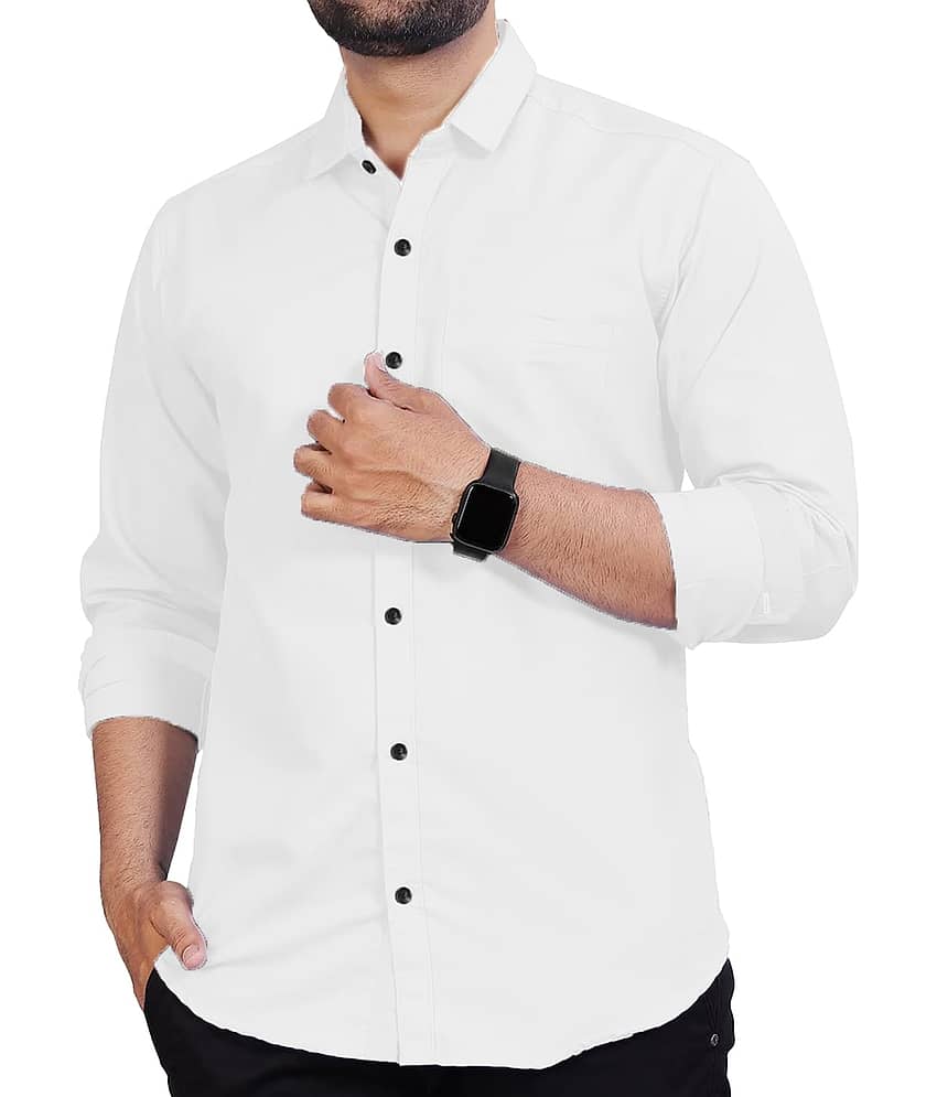 Apektra Cotton Blend Slim Fit Solids Full Sleeves Men's Casual Shirt - Beige ( Pack of 1 ) view 2
