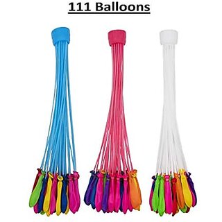 Crazy Magic Balloon For Holi Water Balloons No Need to Tie Knot Quick Fill in 60 Seconds Set of 3 with 1 Universal Tap Adapter 111 Balloons Mix Color view 2