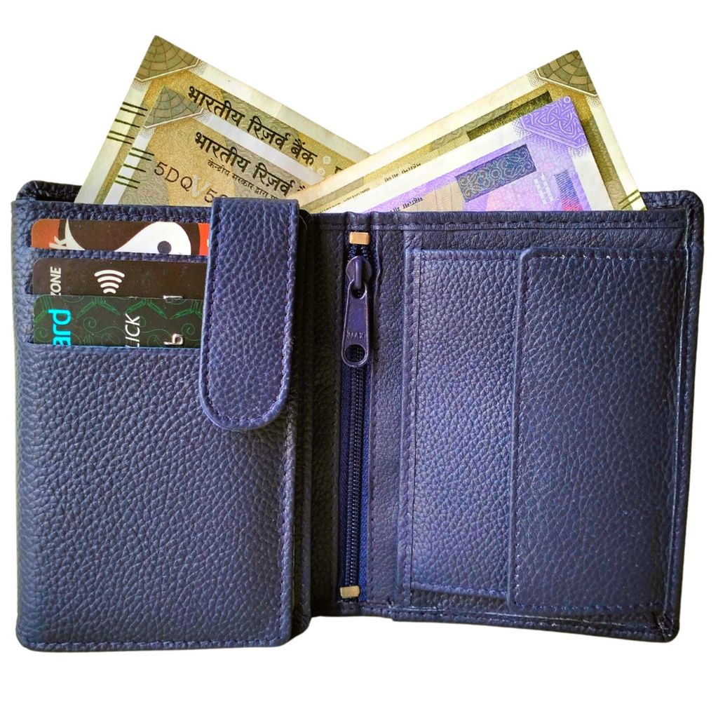 GIGABULL Men Casual Blue Genuine Leather RFID Wallet view 2