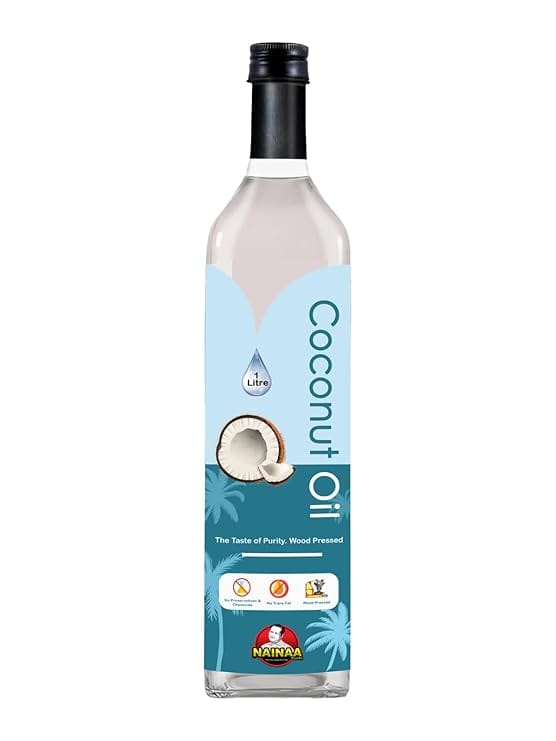 Nainaa Cold Pressed Coconut Oil (Marachekku Thengai Ennai) | 100% Pure & Natural | Wood Pressed | Chemical-Free | 1L
