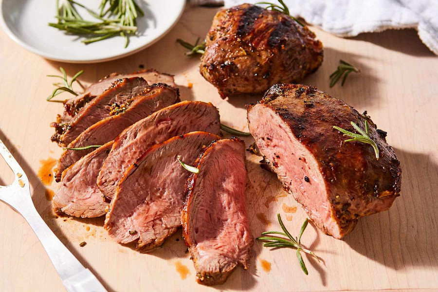 Grilled lamb steak