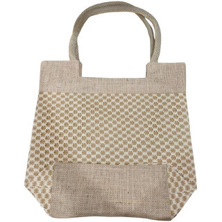 Handmade Jute Handbag for Women Eco-Friendly Natural Fiber Tote Bag with Zipper Pockets Ethnic Indian Handicraft Sho view 2