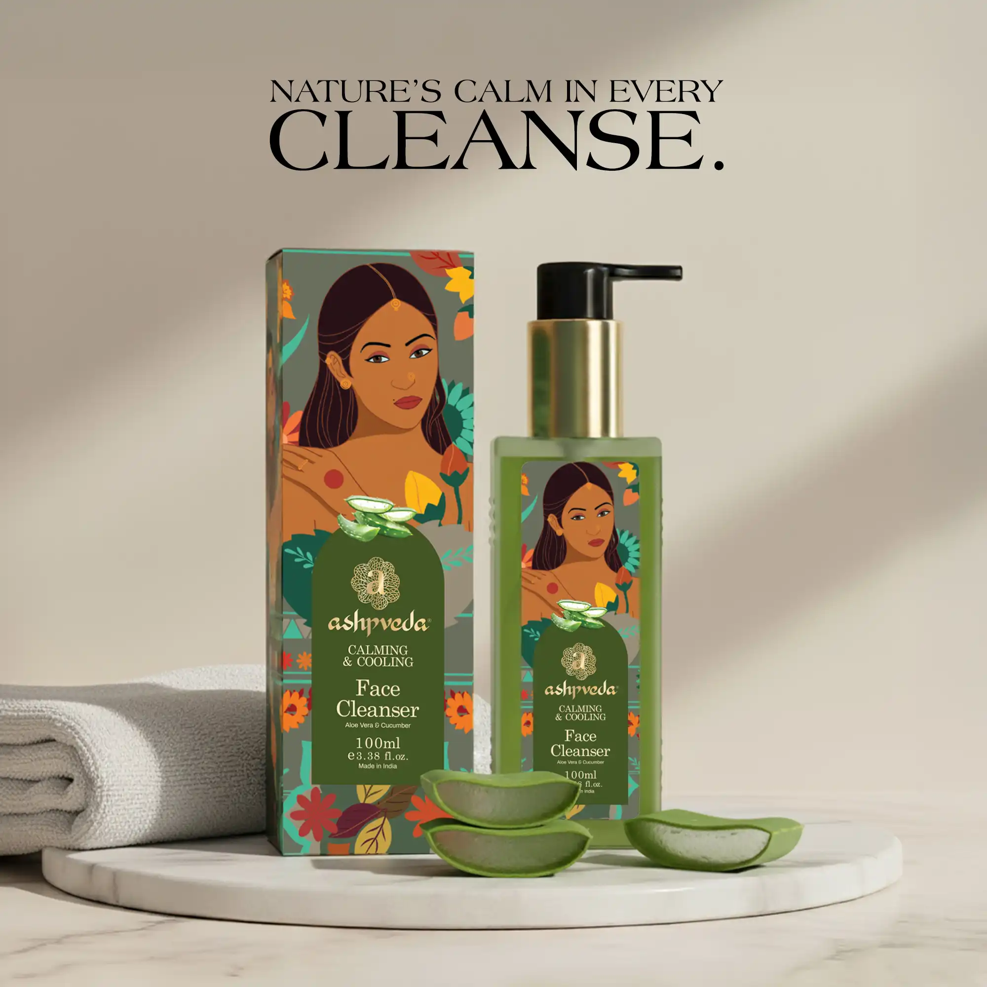 Ashpveda Aloe & Cucumber Face Cleanser 100ml view 2