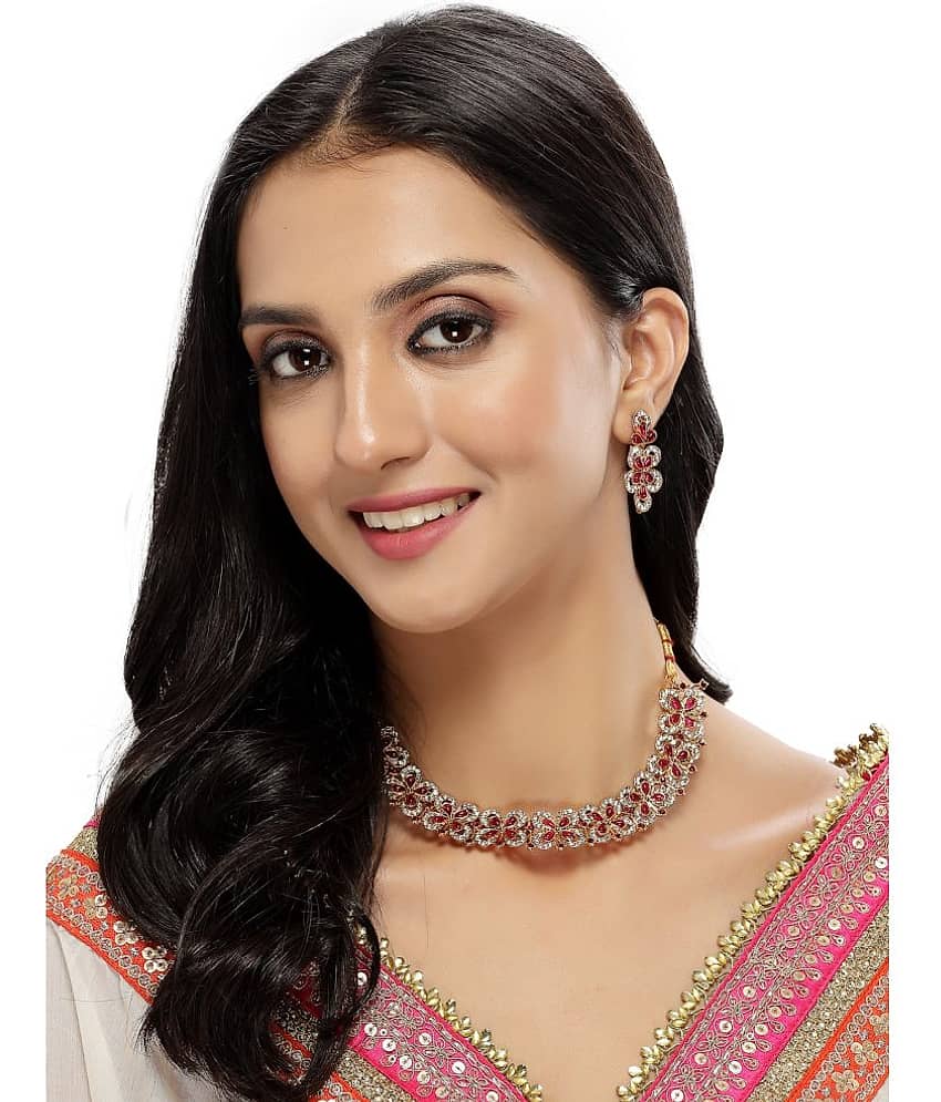Sukkhi Red Alloy Necklace Set ( Pack of 1 ) view 2