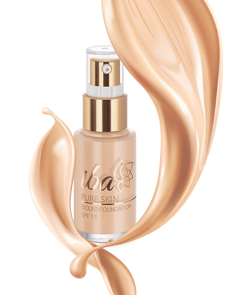 Iba Pure Skin Liquid Foundation Golden Beige, 30ml , Full Coverage , Oil Free Dewy Finish, (Pack of 1) view 2
