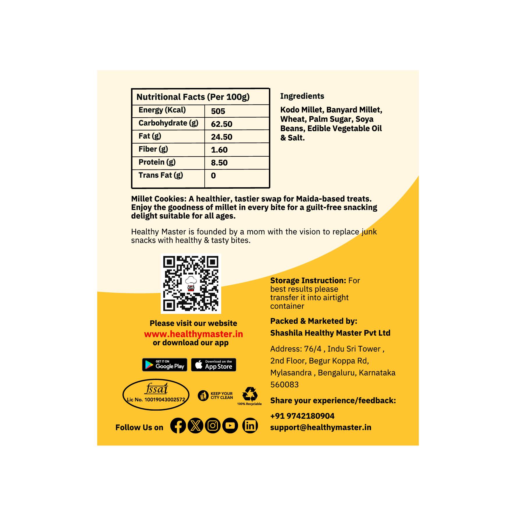 Healthy Master Millet Cookies - Butter Delight 120g view 2