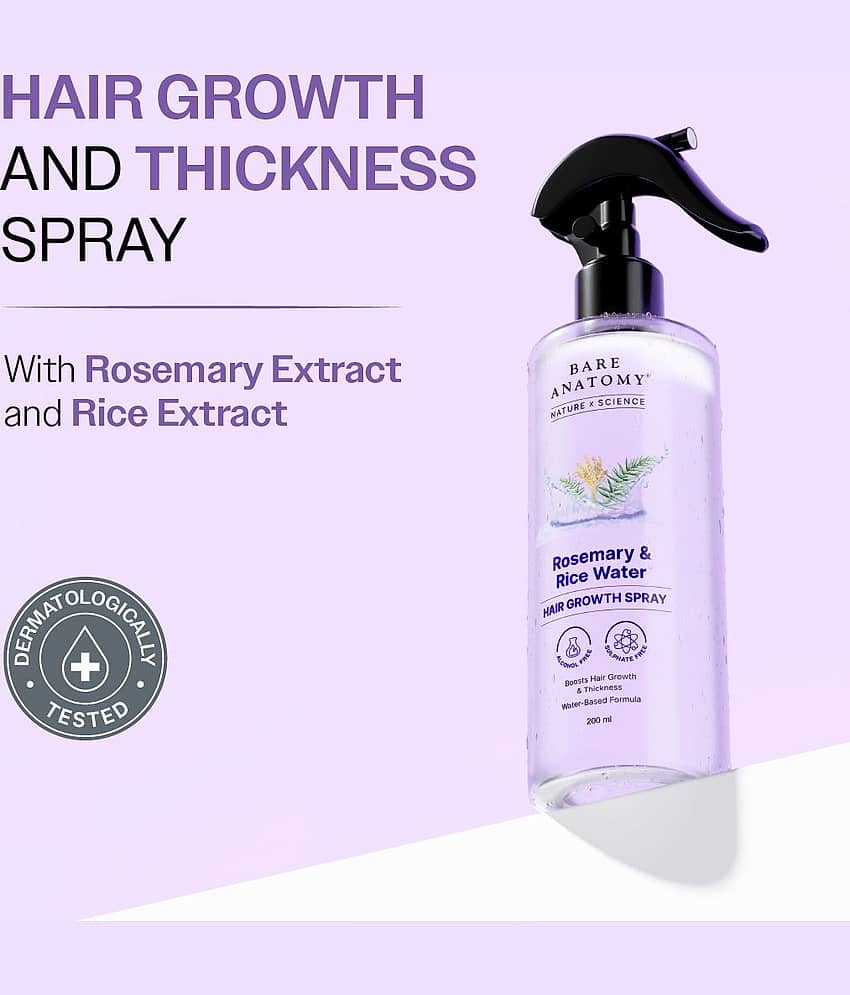 Bare Anatomy Rosemary Water Spray for Hair Growth, 100% Natural Hair Spray, 200 ml view 2