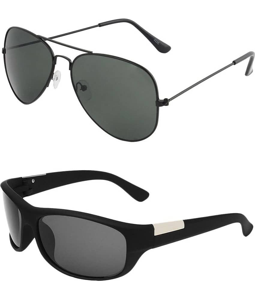Kanny Devis - Black Pilot Sunglasses ( Pack of 2 ) view 2
