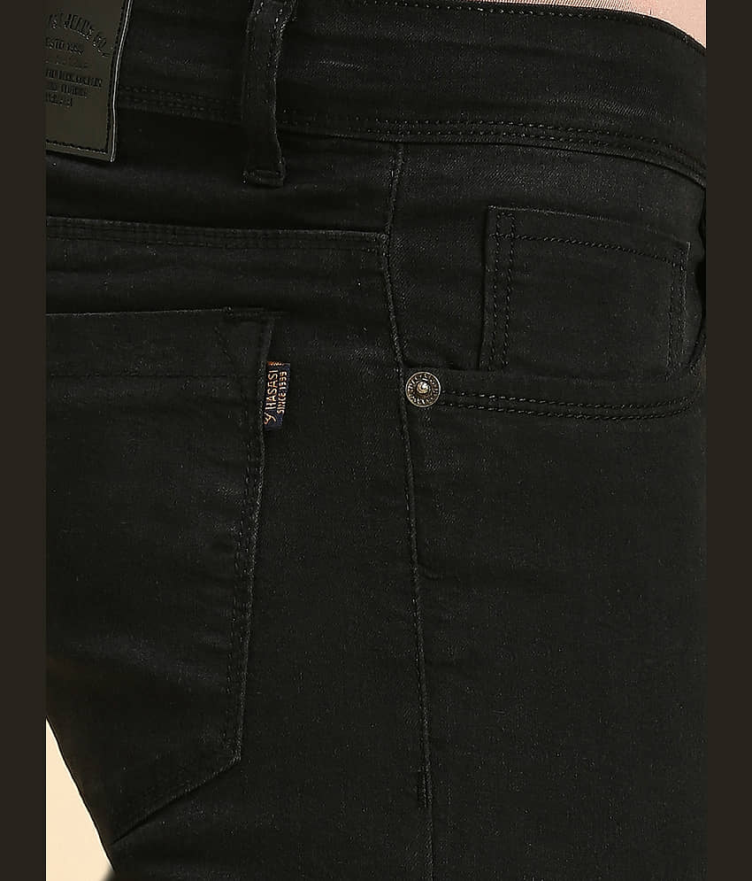 HJ HASASI Slim Fit Washed Men's Jeans - Black ( Pack of 1 ) view 2