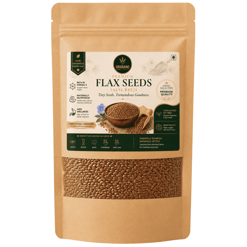 SiriGrains Premium Flax Seeds 250g (Alsi) | Raw Whole Flax Seeds | Naturally Rich in Fibre | Source of Omega-3 (ALA) | Premium Seed for Smoothies, Salads & Baking
