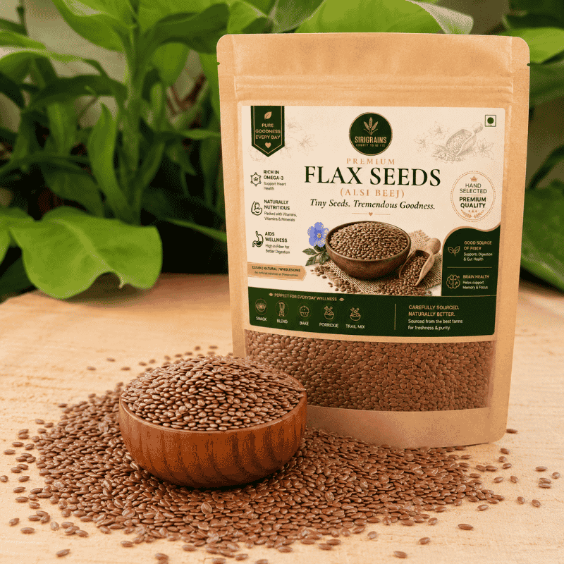 SiriGrains Premium Flax Seeds 250g (Alsi) | Raw Whole Flax Seeds | Naturally Rich in Fibre | Source of Omega-3 (ALA) | Premium Seed for Smoothies, Salads & Baking view 2