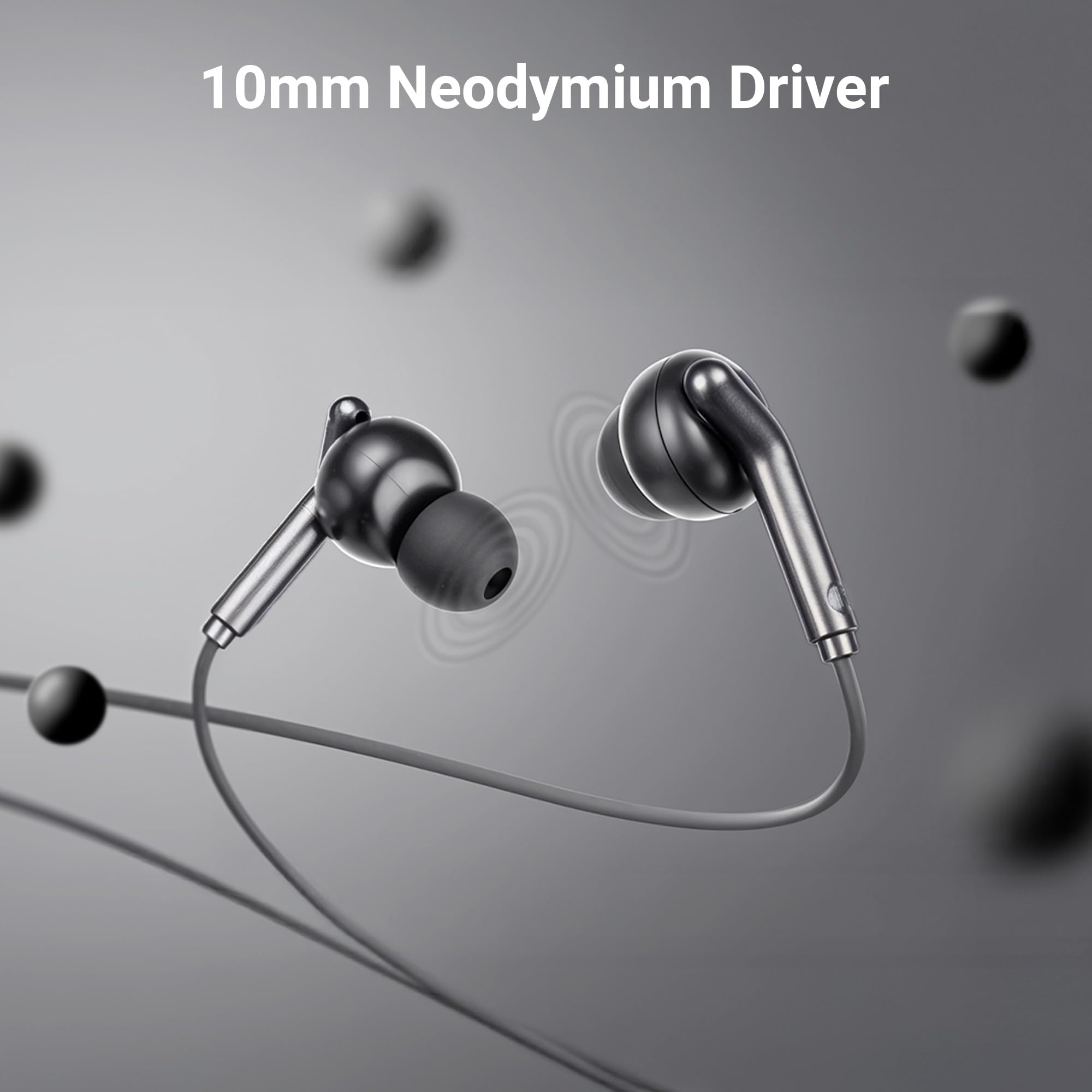 Zebronics Type-C Wired Earphones, in-Line MIC, Deep Bass, 1.2m Cable, 10mm Neodymium Driver, Light Weight, in-Ear Design, Compatible with Mobile, Tablet, Laptop (Bro C, Black) view 2