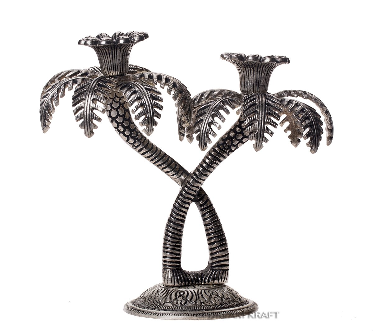DreamKraft Palm Tree Double Candle Stand for Home Decor(21X12X17 cm) view 2