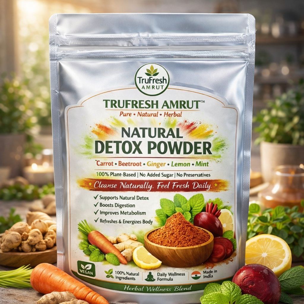 Trufresh Amrut Detox Powder | Natural Herbal Cleanse Formula | Solar Dried Wellness Blend | Daily Digestive Support | 100g view 2