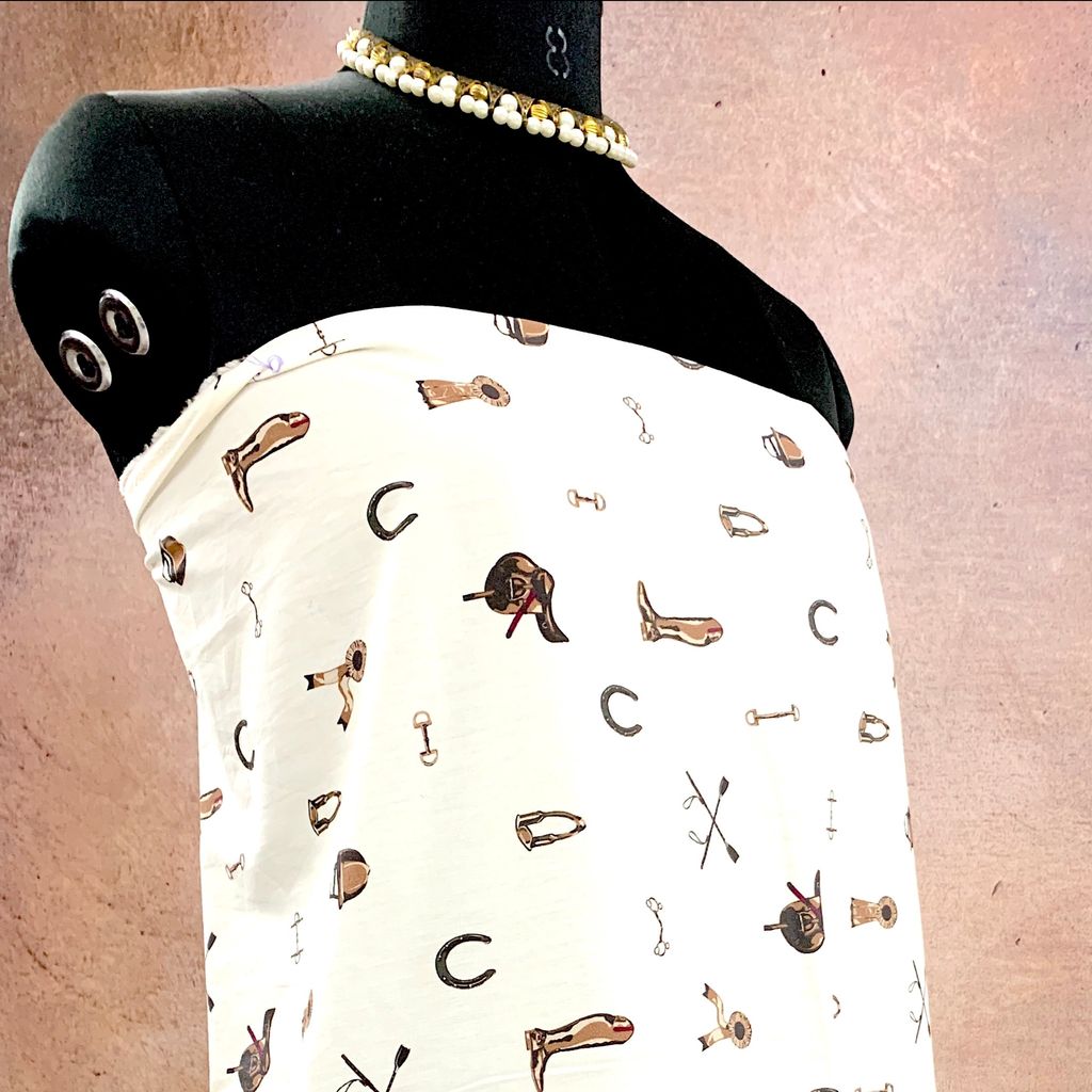 CPY016-Cotton-Step into Style: White Shoe Print Cotton Fabric 3Meters view 2
