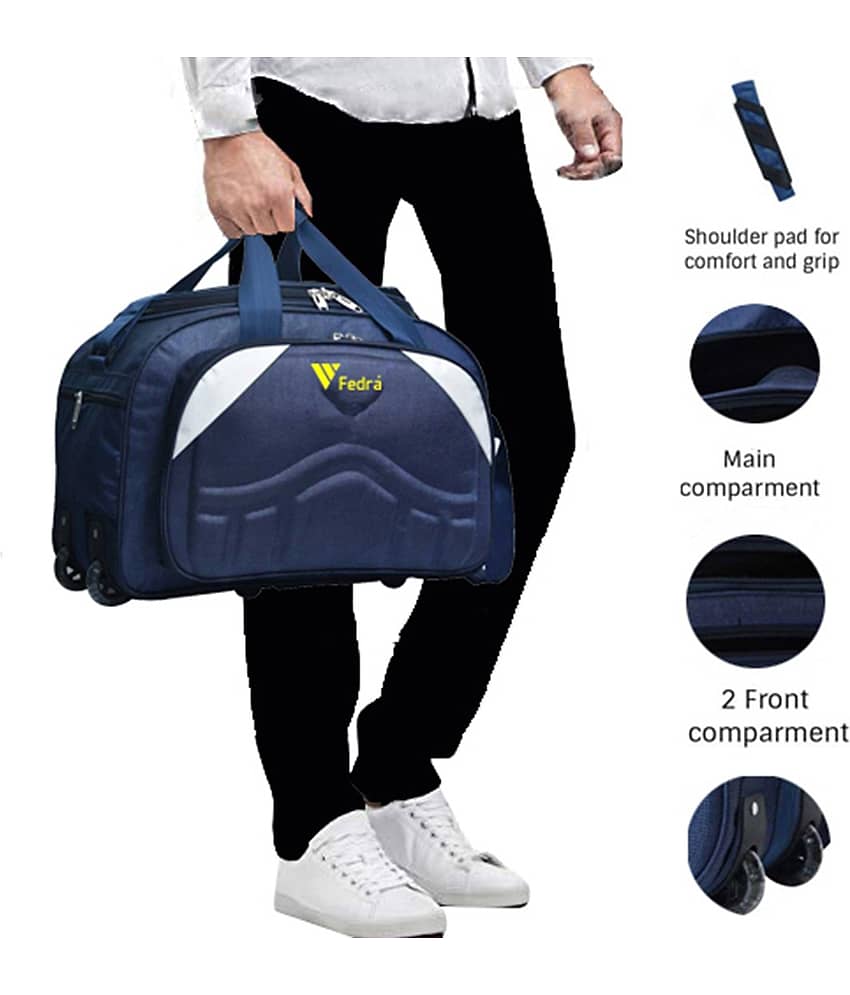 FEDRA - 40 Ltrs Blue Polyester Duffle Bag view 2