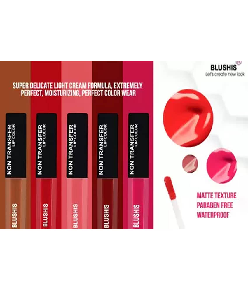 Blushis Super Stay Matte Liquid Lipstick Combo - Pack of 6 (Multicolour, 4 ml each) view 2