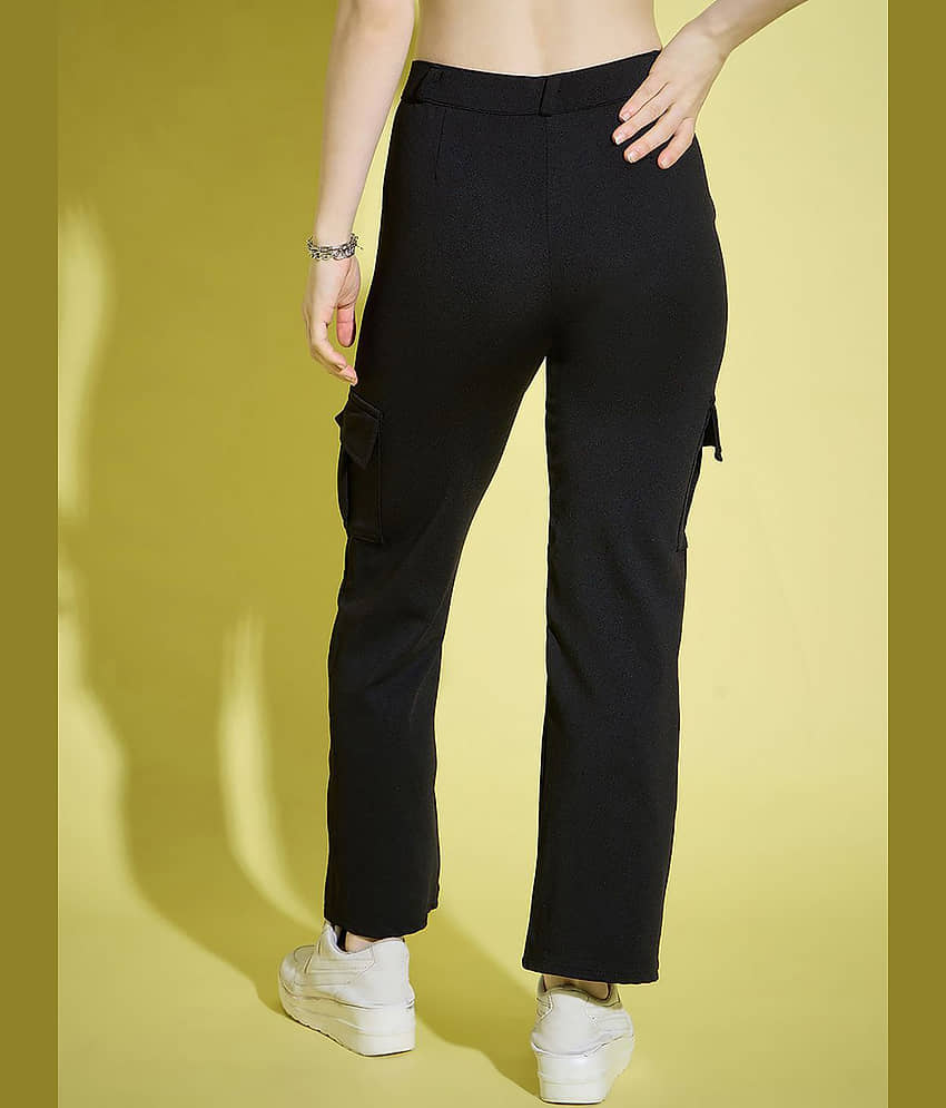 Dream Beauty Fashion Pack of 1 Polyester Straight Women's Cargo Pants ( Black ) view 2