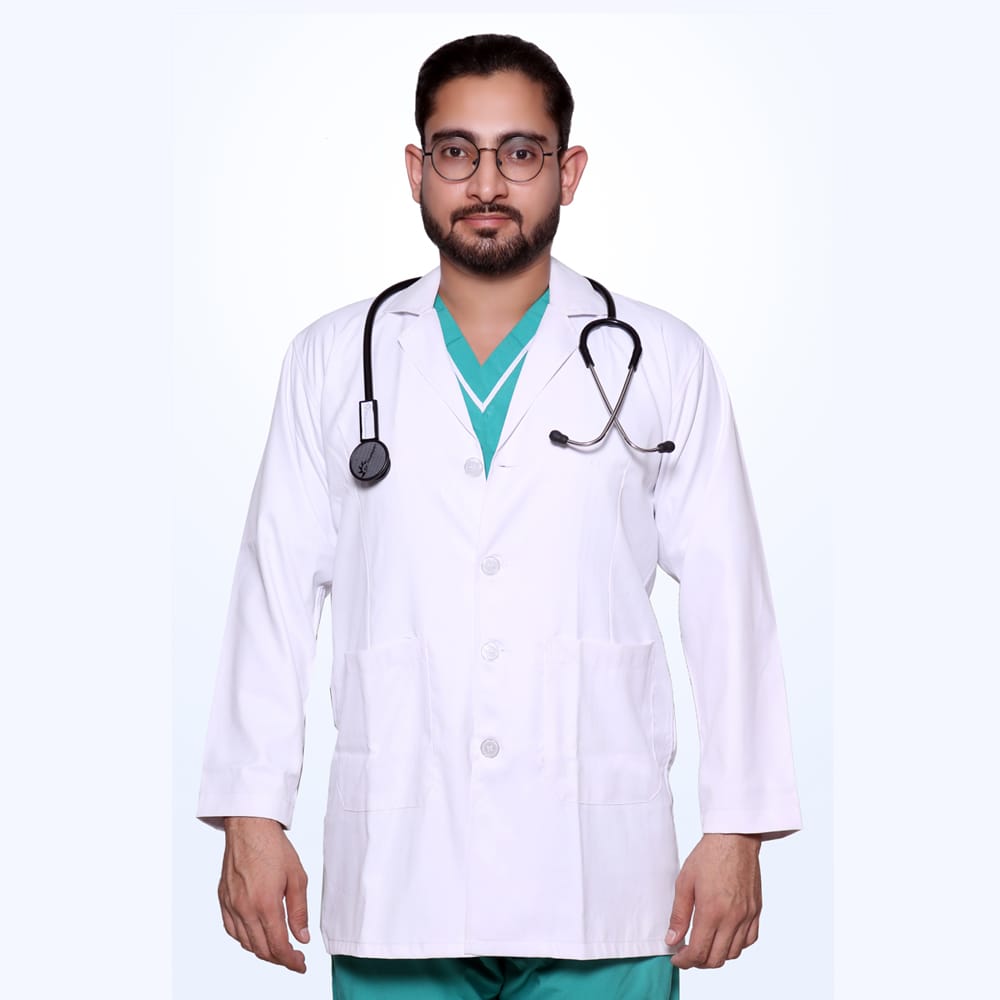 Medical Apron | White Apron | Full Sleeves apron | Unisex | 3-Pocket apron | Comfortable | Durable | Best Fitted for Doctors, Lab Technicians, Students view 2