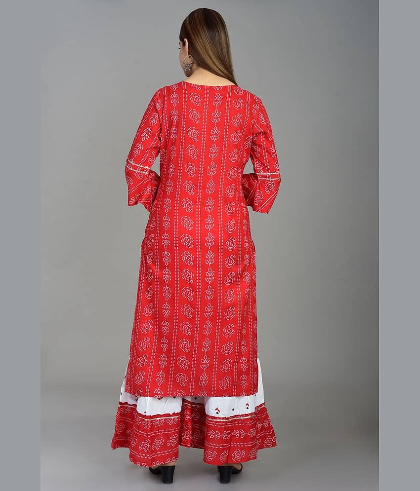 Lee Moda Rayon Kurti With Sharara And Gharara - Stitched Suit view 2