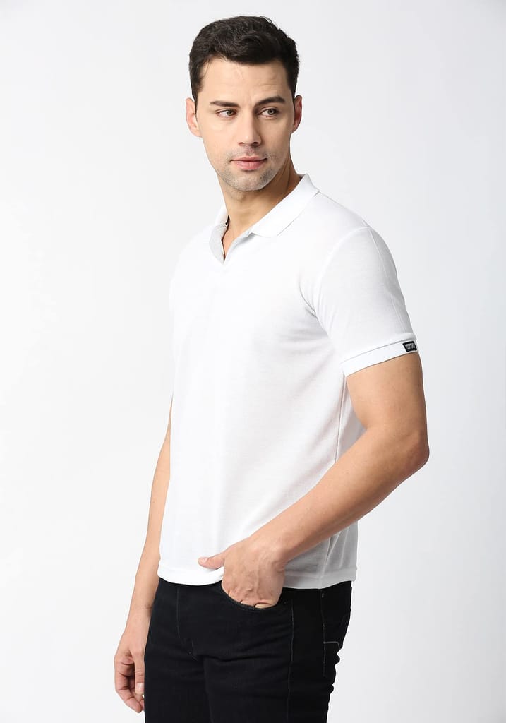 Men's Regular Fit Polo Neck Half Sleeve Solid Casual T-Shirt | Polo T-Shirt for Men view 2
