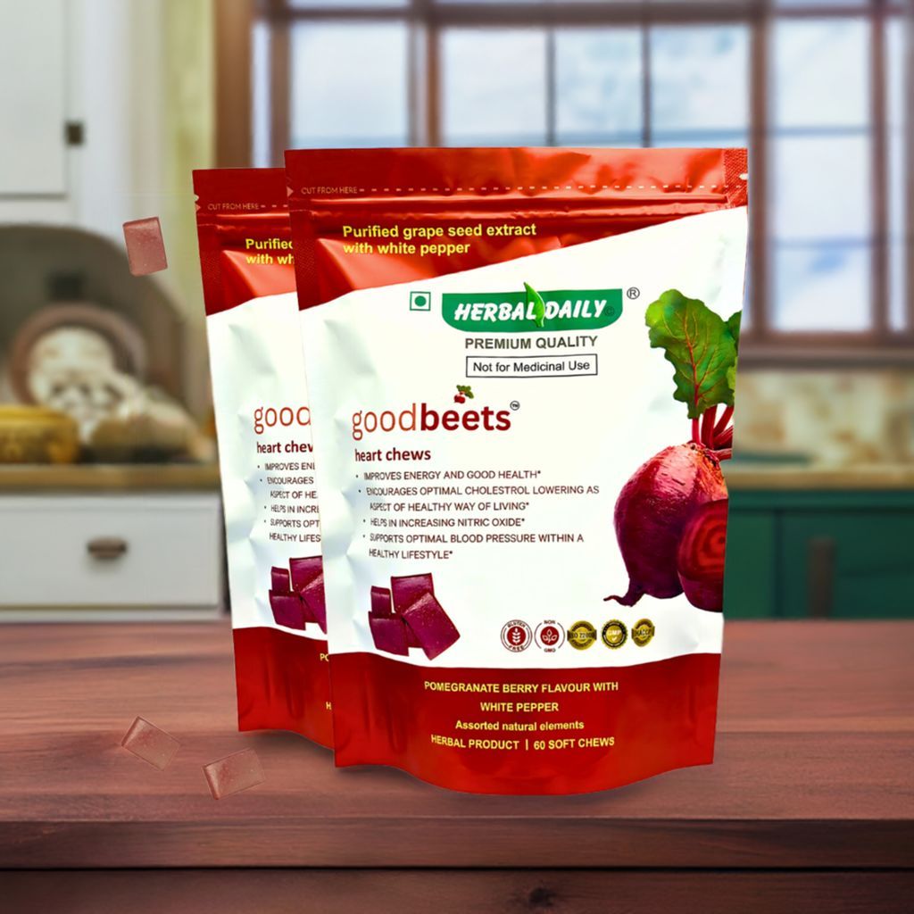 Goodbeets Heart Chews - Nitric Oxide Supplement With Grape Seed, Beet Powder & White Pepper | Supports Healthy Blood Pressure | 120 Count, 2 Pack view 2