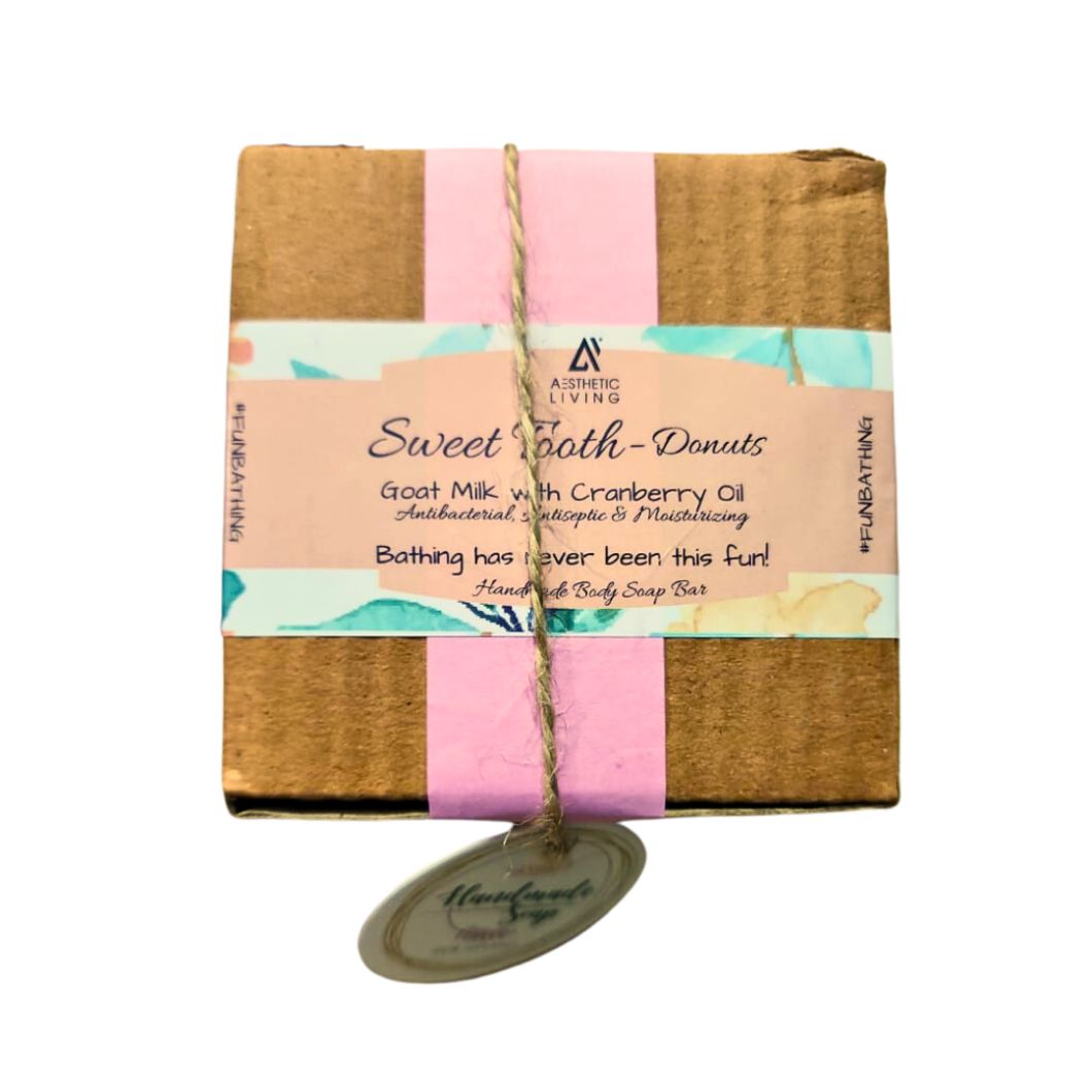 Sweet Tooth- Donut - Goat Milk Handmade Soap with Cranberry oil-110 g view 2