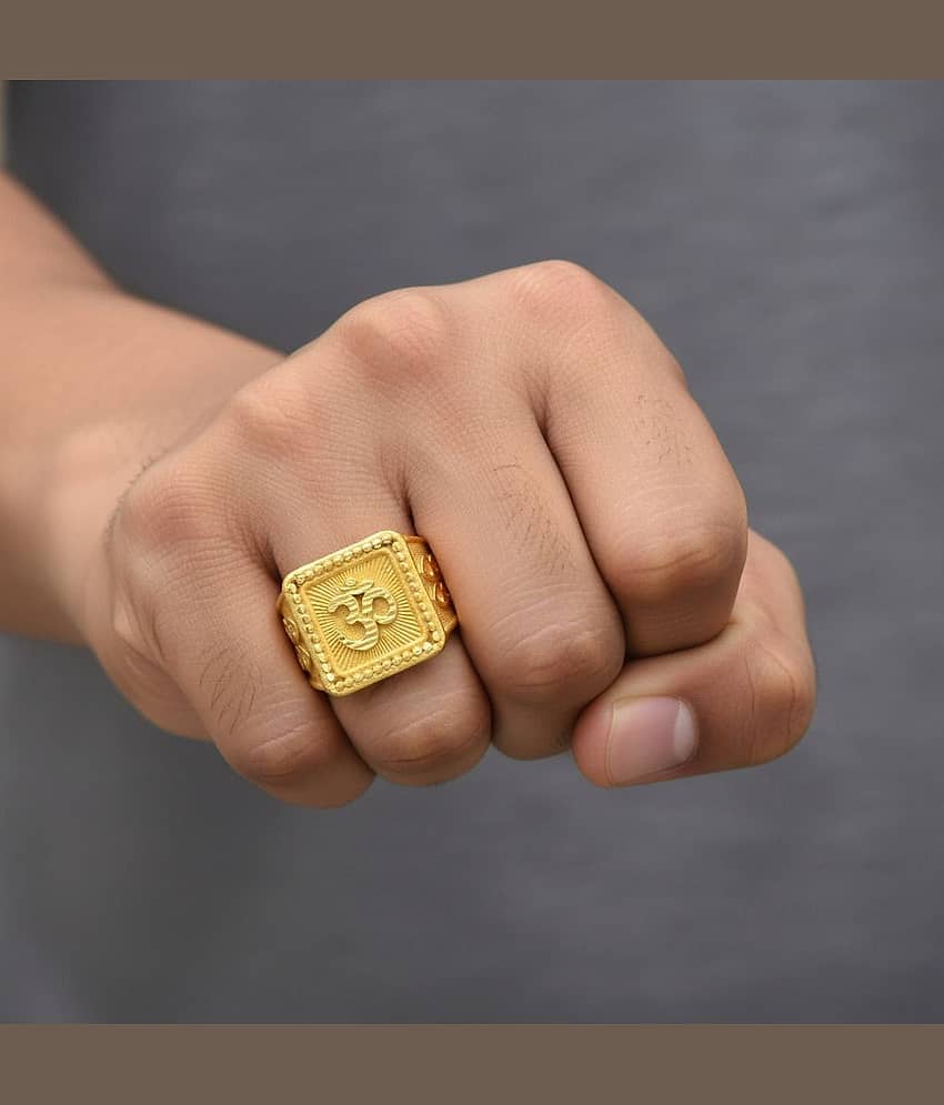 AKLINA Golden Multi Finger Rings ( Pack of 2 ) view 2