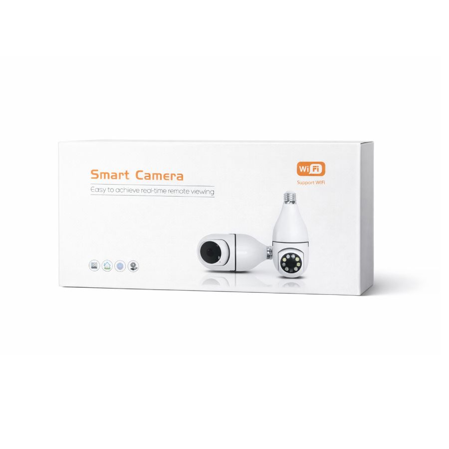 Wi-Fi Smart Home Security Bulb Shape Camera, 24x7 Continuous Recording with Motion Sensor LED Lights view 2