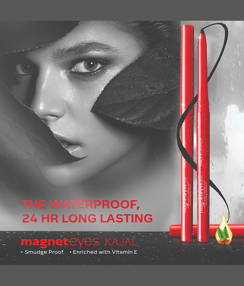 FACES CANADA Magneteyes Kajal - Black, 0.35g (Pack of 2) | 24HR Long Stay | Waterproof & Smudgeproof view 2