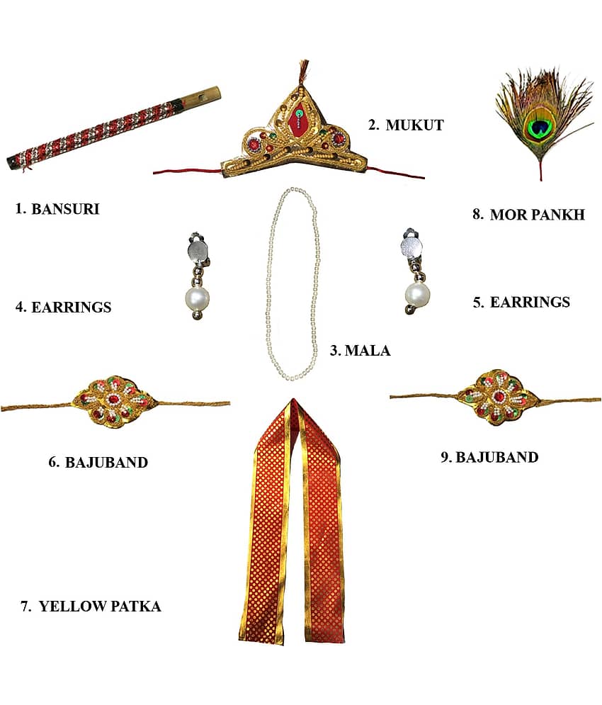 Kaku Fancy Dresses Krishna Costume for Kids, Baby Krishna Dress for Janmashtami, Kanha Dress, Krishnaleela Costume, Infant Bal Gopal, Krishna Fancy Dress Costume for Boys/Girls view 2