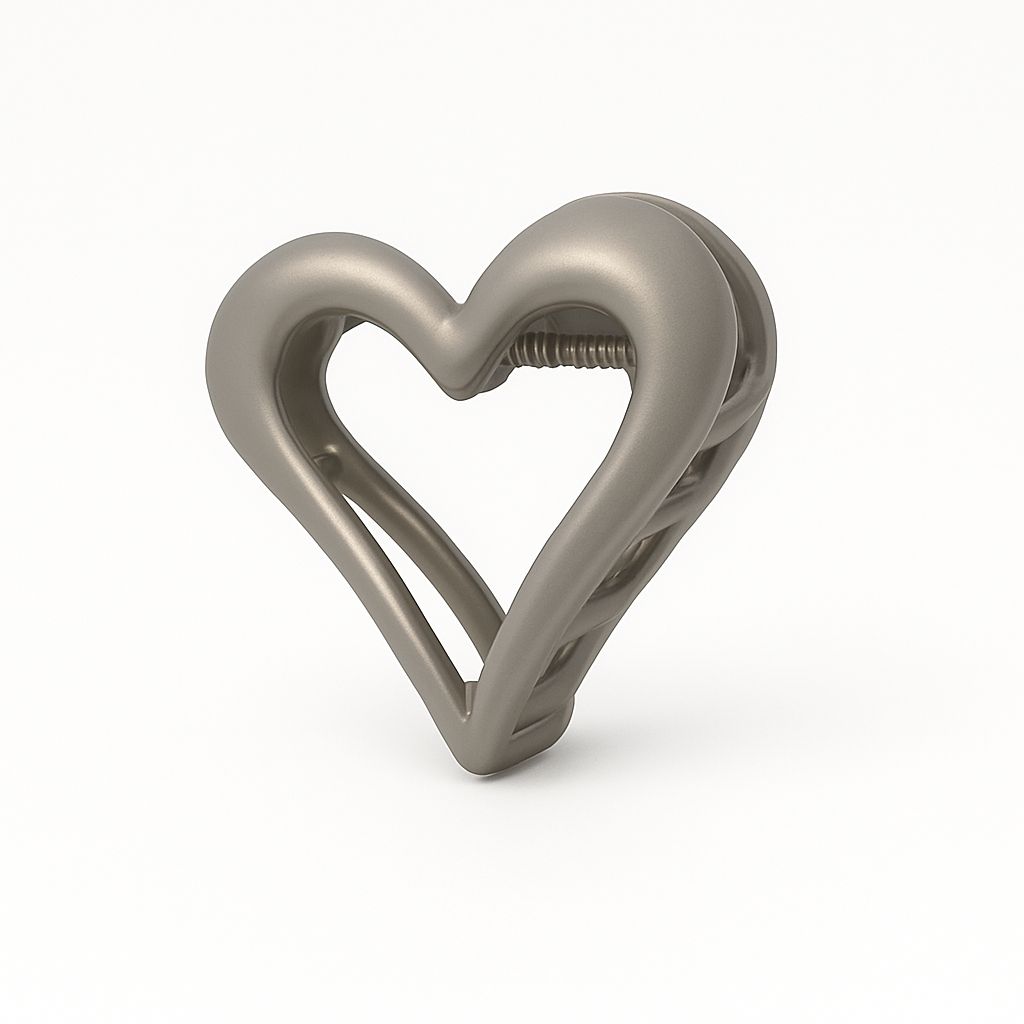 Metallic Mini Heart Claw Clip view 2