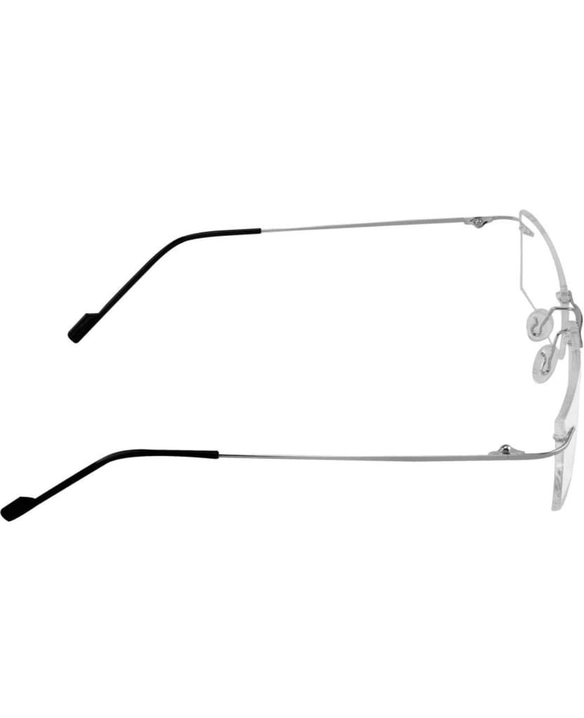 Jodykoes Premium Rimless Anti Glare Rectangle Frame Spectacle Eyeglasses Eyewear (Silver) view 2