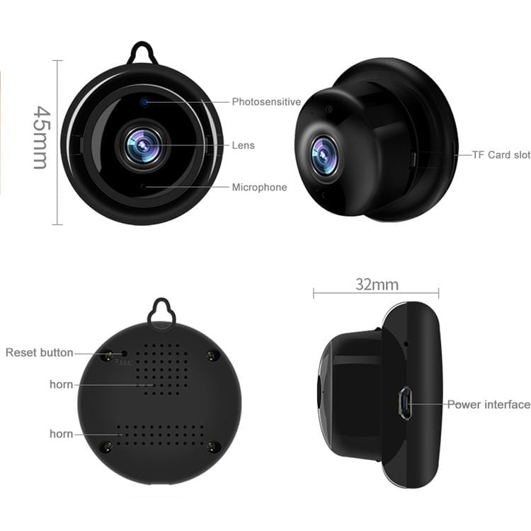 AUSHA Smart Mini WiFi Security Camera | HD Surveillance, Night Vision, Motion Detection & Two-Way Audio view 2